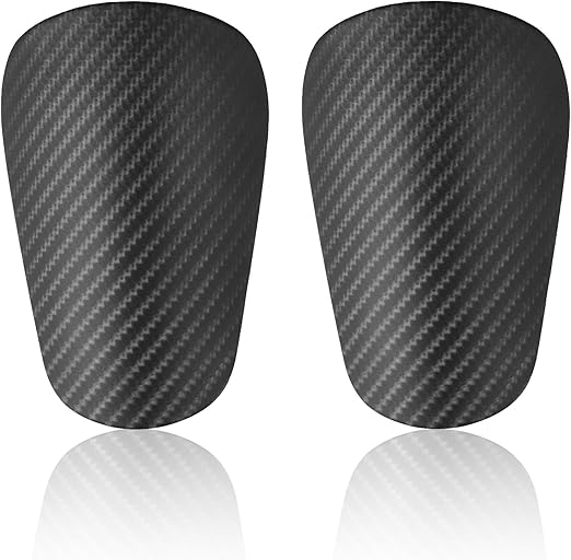 Mini Soccer Shin Guards, Carbon Fiber, Black