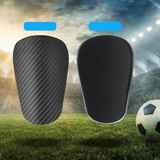 Mini Soccer Shin Guards, Carbon Fiber, Black