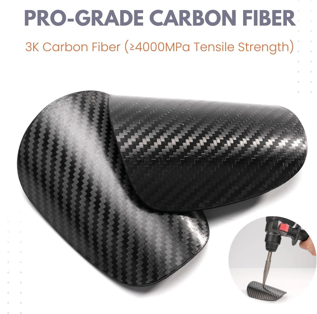Mini Soccer Shin Guards, Carbon Fiber, Black