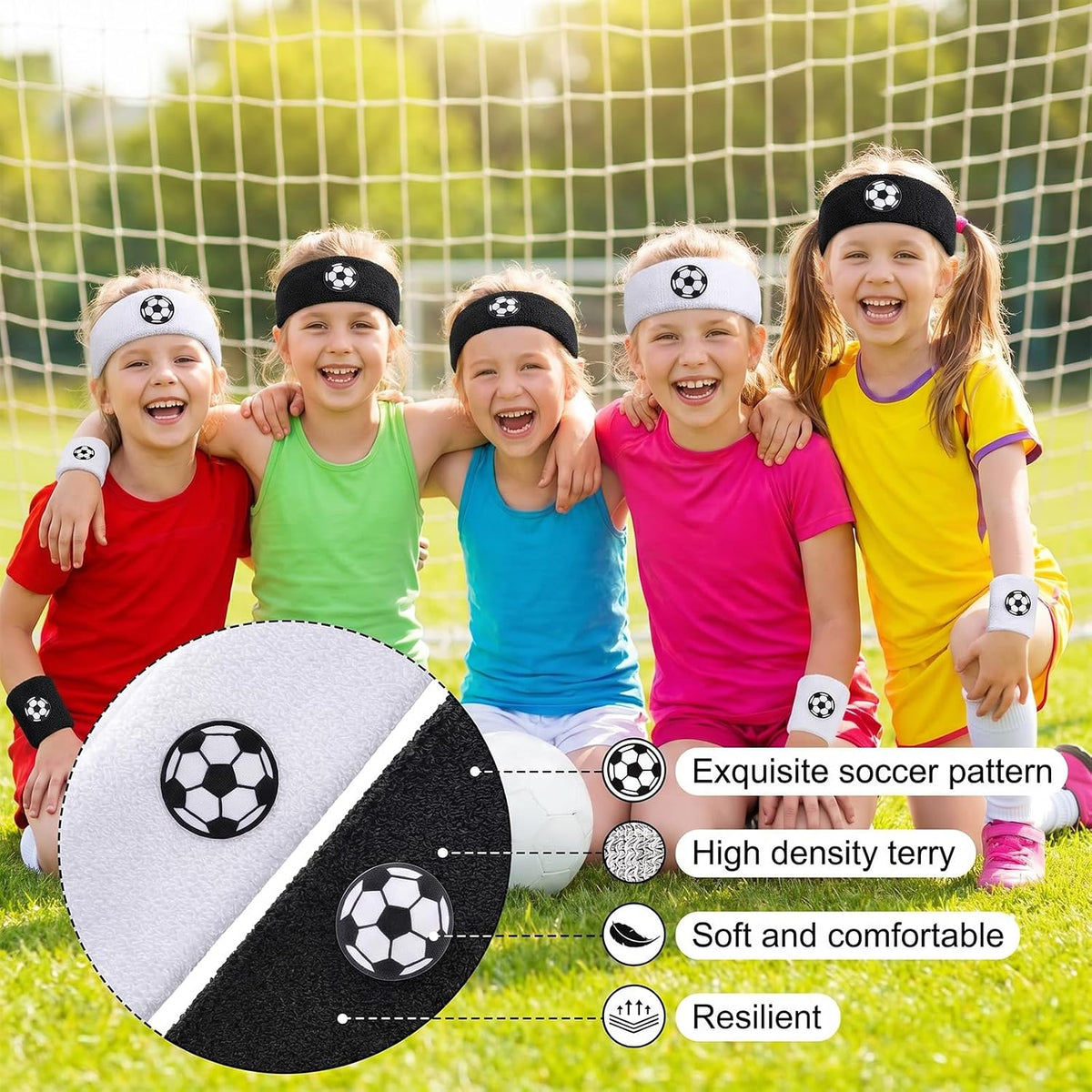 Sports Sweatband Headband Set