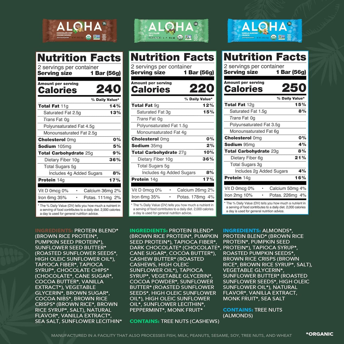 Organic Plant Protein Bars