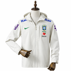 Brazil Football Team White Windbreaker Jacket