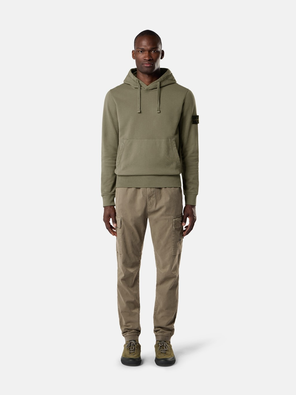 Stone Island Hooded Sweatshirt- Olive Green Men Sweatshirt