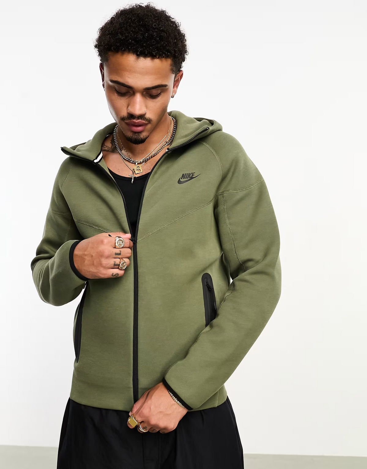 Nike Tech Fleece Tracksuit Khaki / Olive Men Hoodies