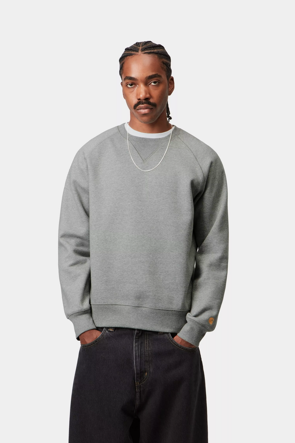 Carhartt WIP Chase Sweatshirt- Grey Heather Men Sweatshirt