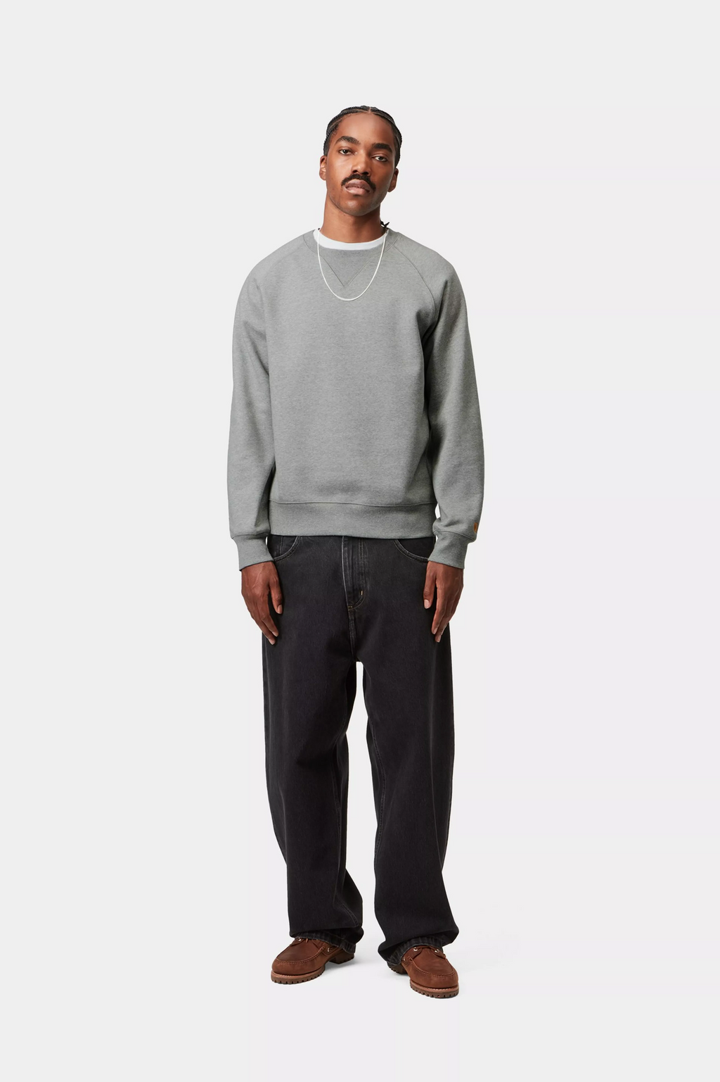 Carhartt WIP Chase Sweatshirt- Grey Heather Men Sweatshirt