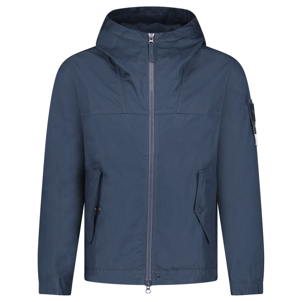 Stone Island Soft Shell-R Hooded Jacket — Navy Man Clothing